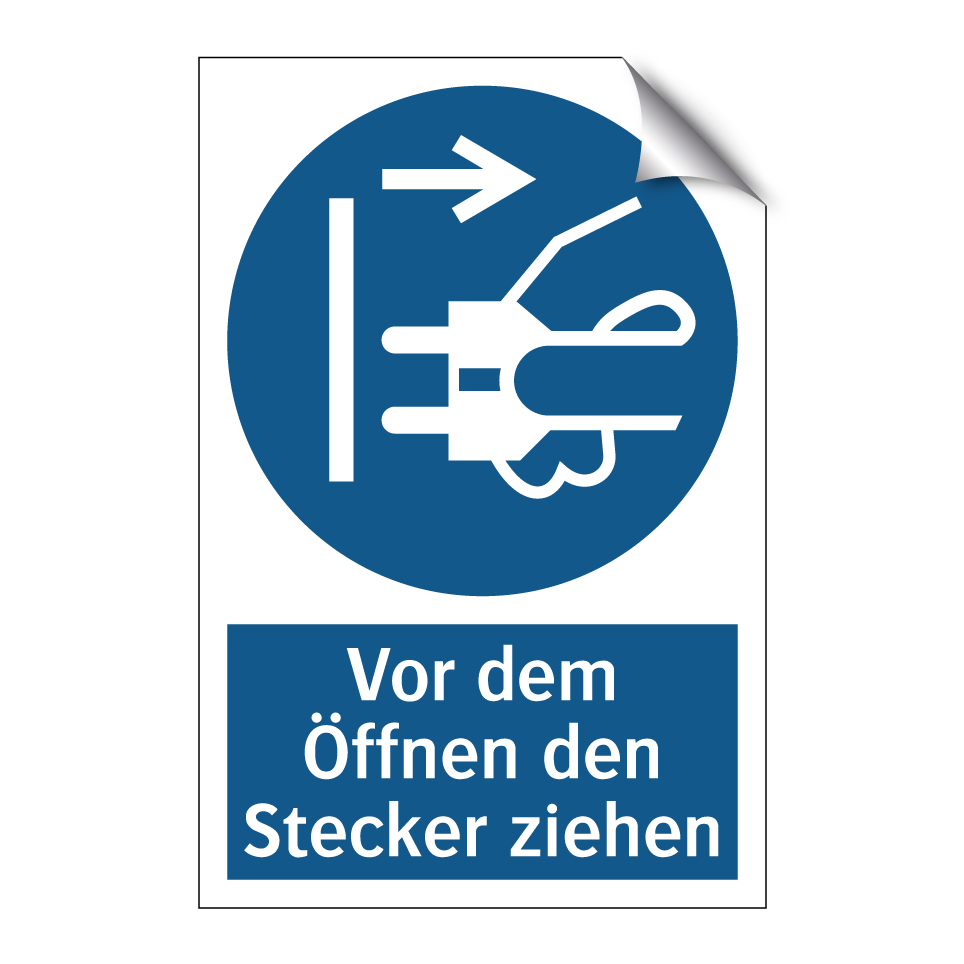 Vor dem Öffnen den Stecker ziehen