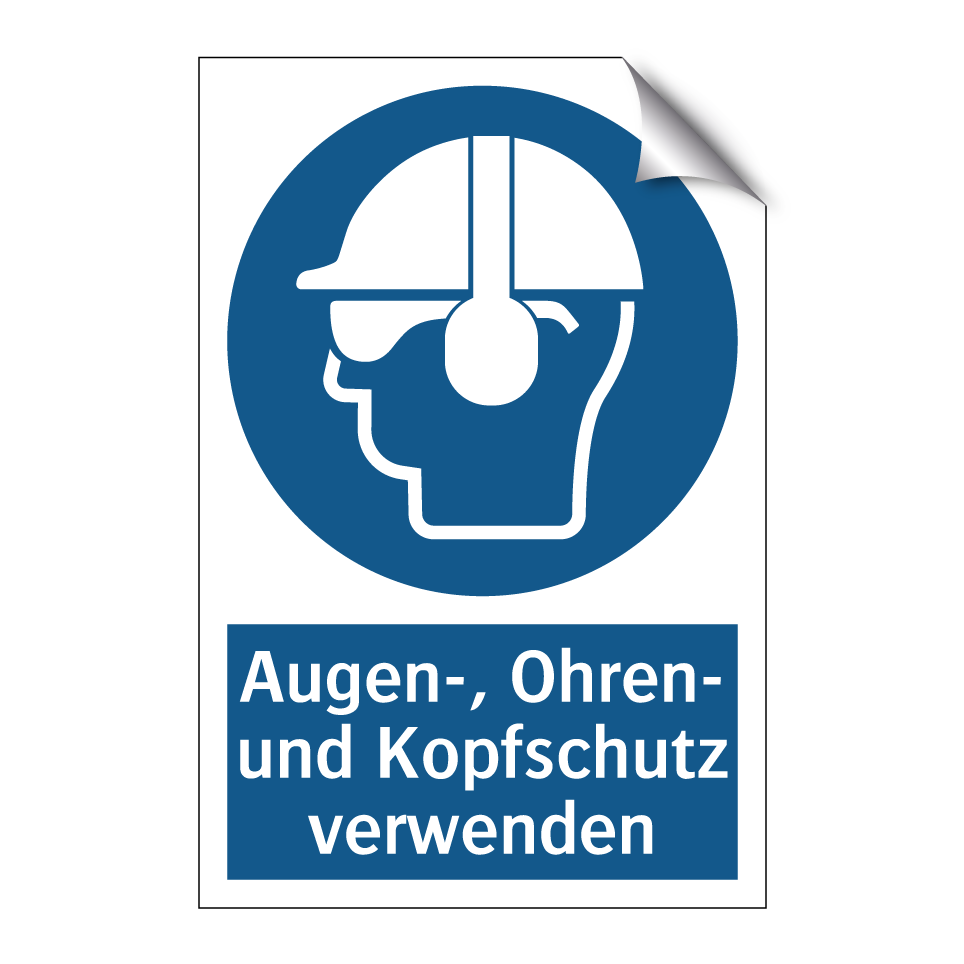 Augen-, Ohren- und Kopfschutz verwenden