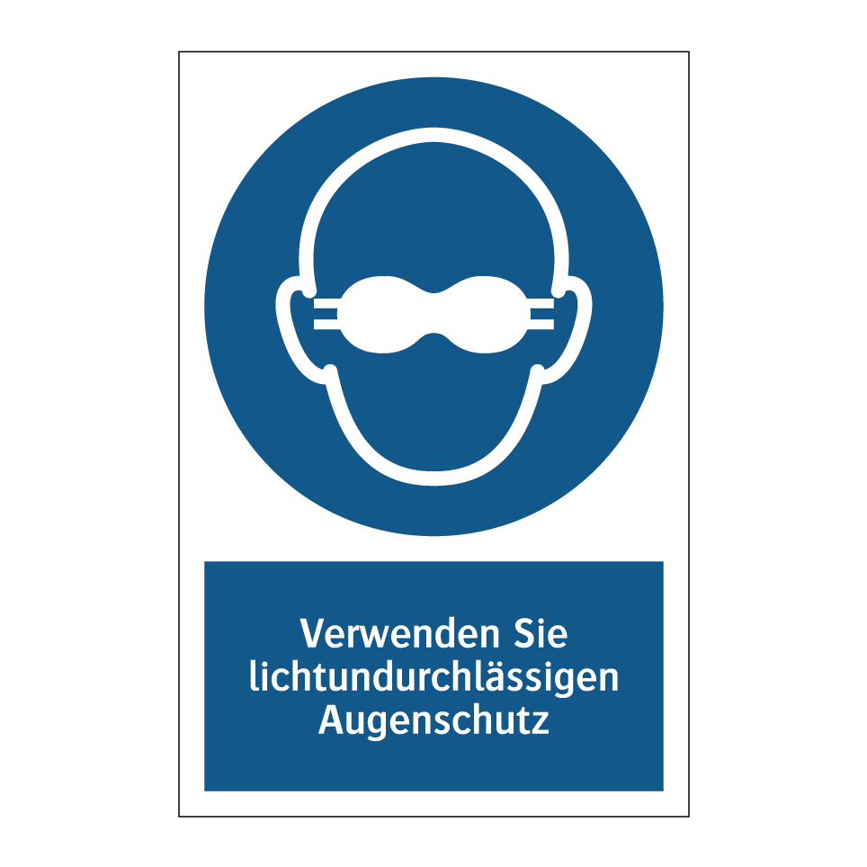 Verwenden Sie lichtundurchlässigen Augenschutz