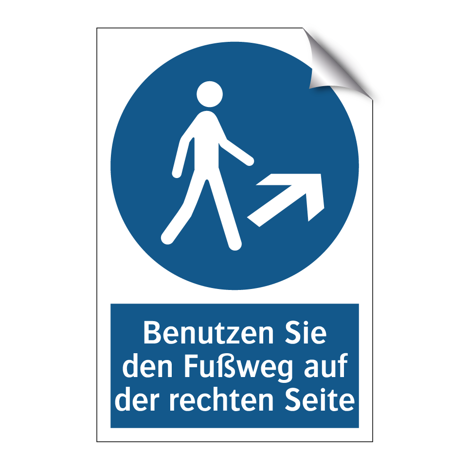 Benutzen Sie den Fußweg auf der rechten Seite