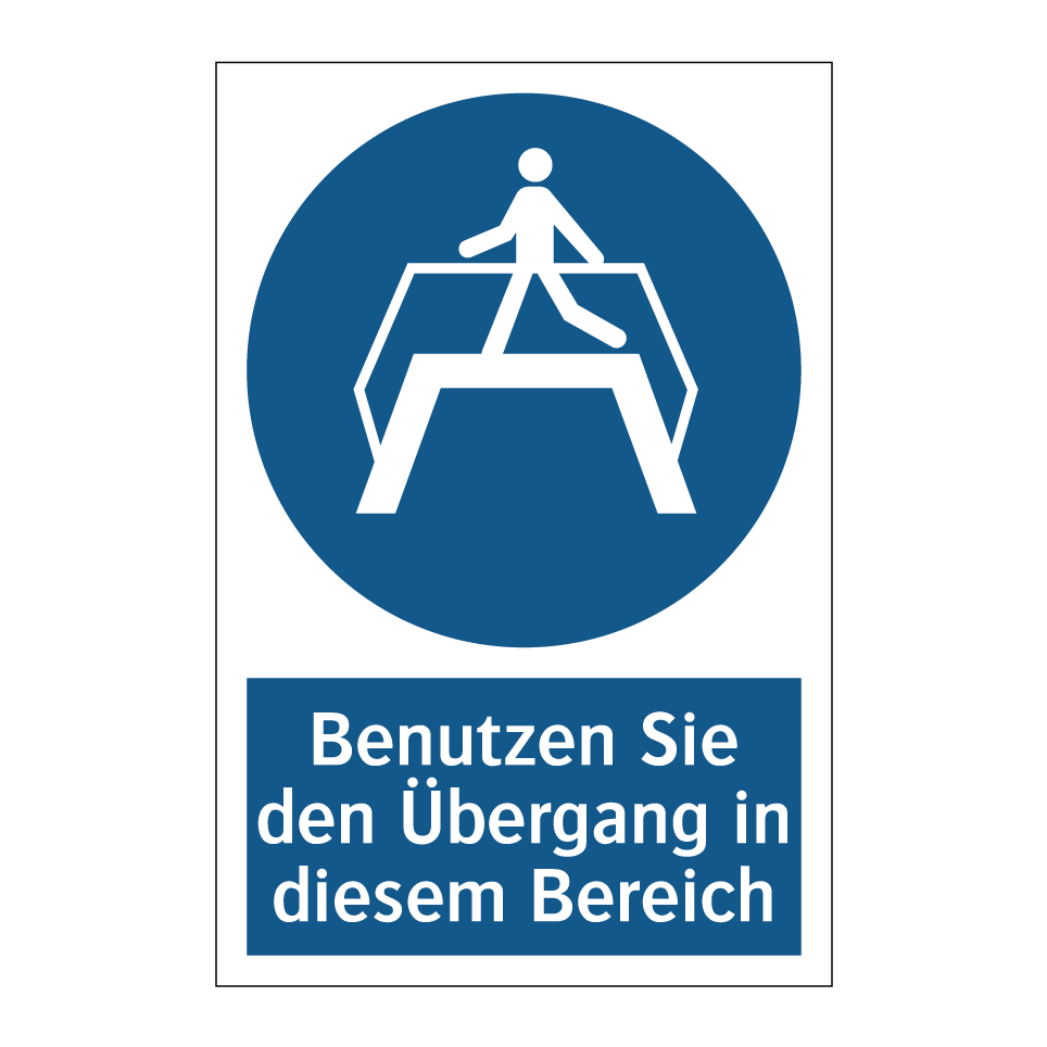 Benutzen Sie den Übergang in diesem Bereich