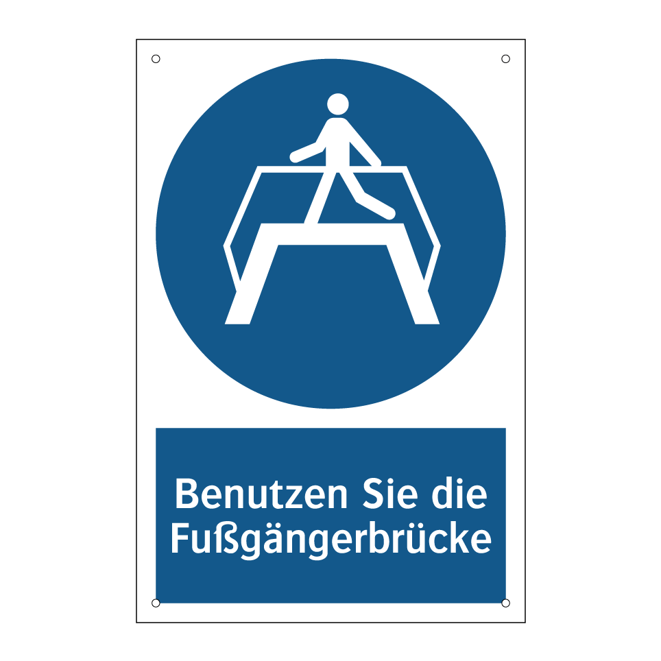 Benutzen Sie die Fußgängerbrücke
