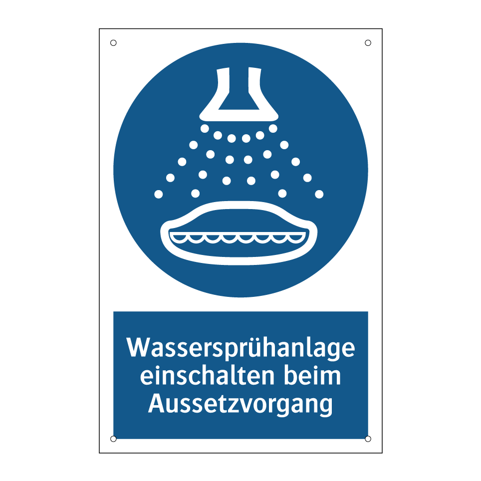 Wassersprühanlage einschalten beim Aussetzvorgang
