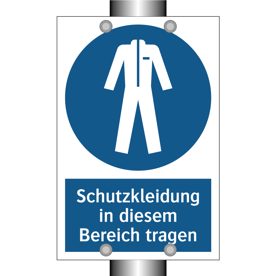 Schutzkleidung in diesem Bereich tragen