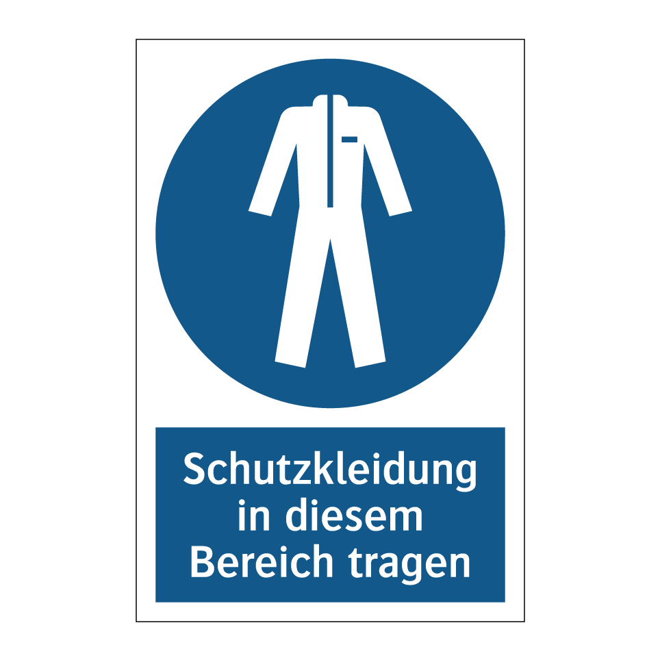 Schutzkleidung in diesem Bereich tragen