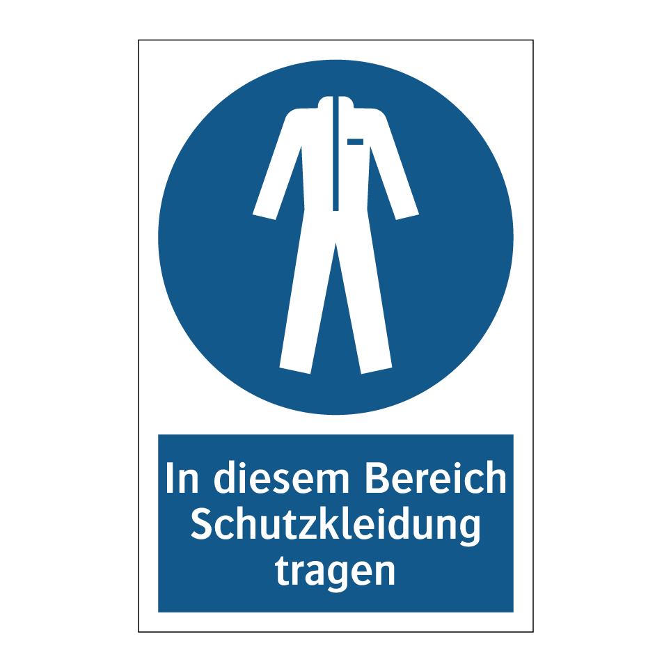 In diesem Bereich Schutzkleidung tragen