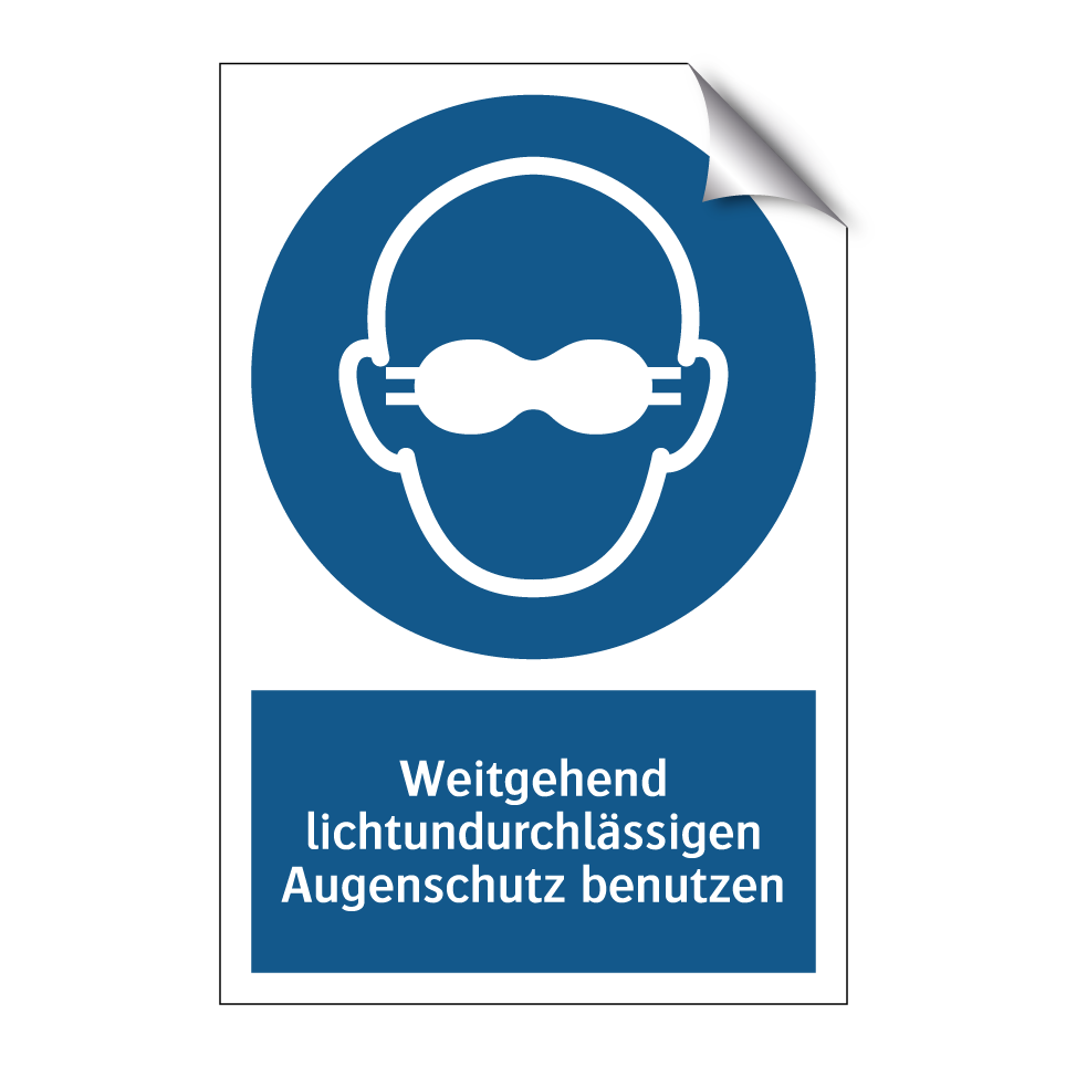 Weitgehend lichtundurchlässigen Augenschutz benutzen