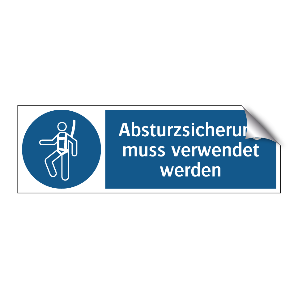 Absturzsicherung muss verwendet werden