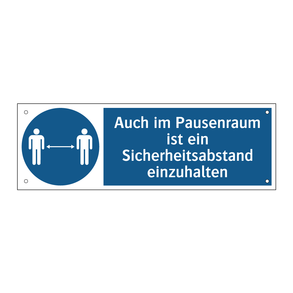 Auch im Pausenraum ist ein Sicherheitsabstand einzuhalten