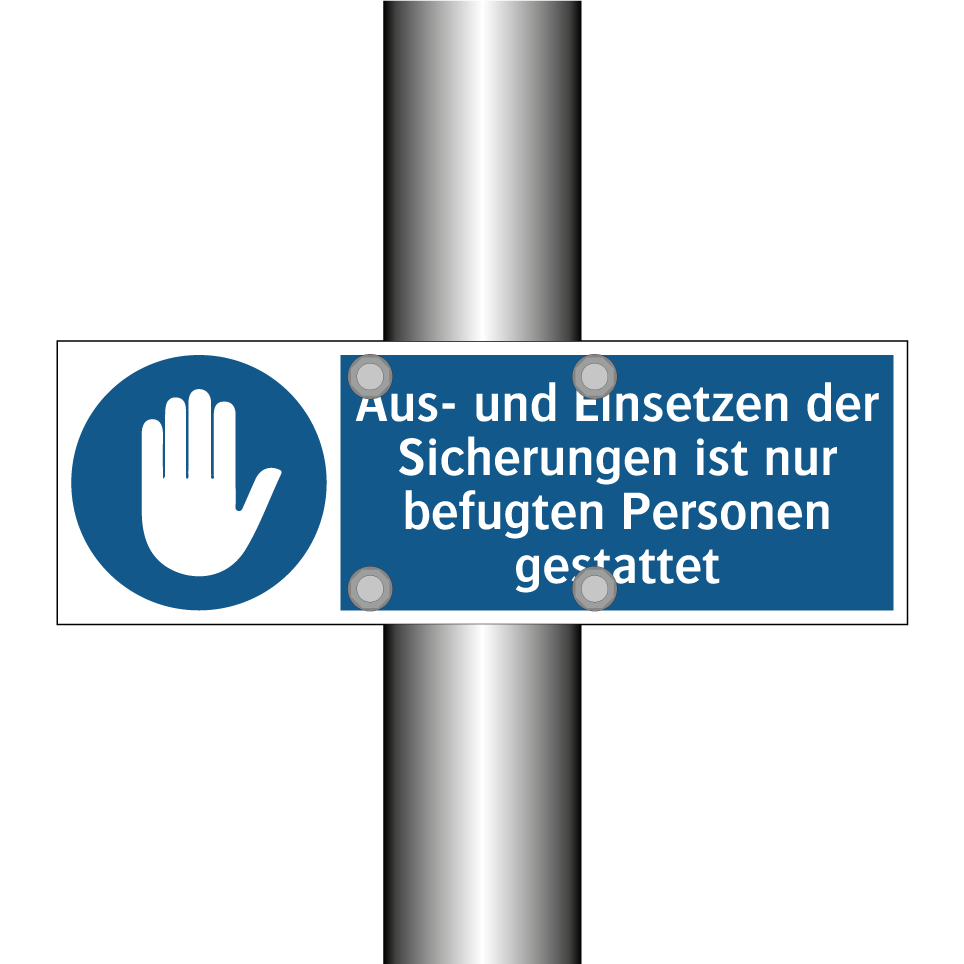 Aus- und Einsetzen der Sicherungen ist nur befugten Personen gestattet