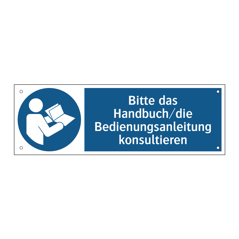 Bitte das Handbuch/die Bedienungsanleitung konsultieren