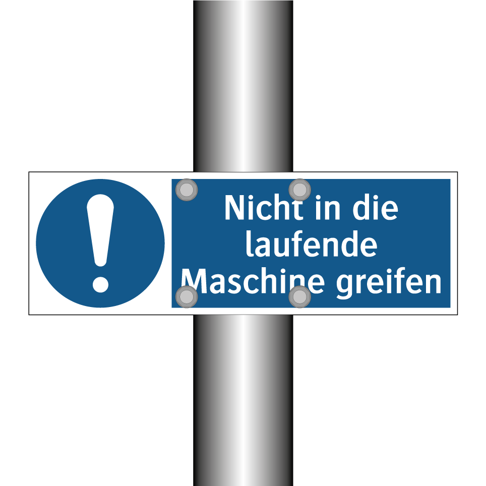 Nicht in die laufende Maschine greifen
