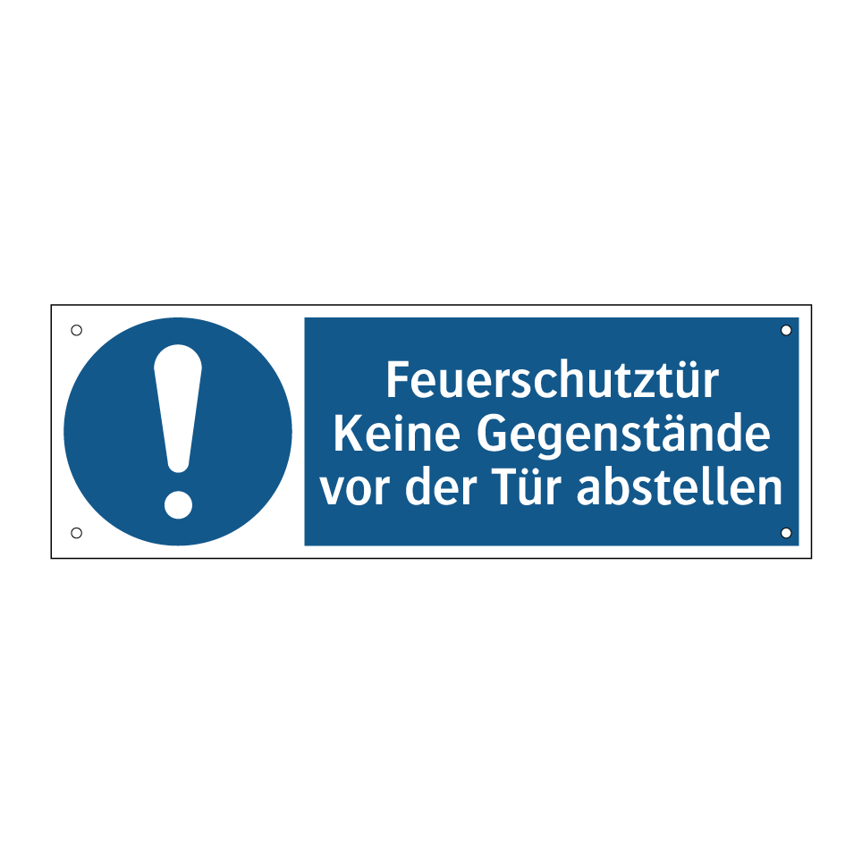 Feuerschutztür Keine Gegenstände vor der Tür abstellen