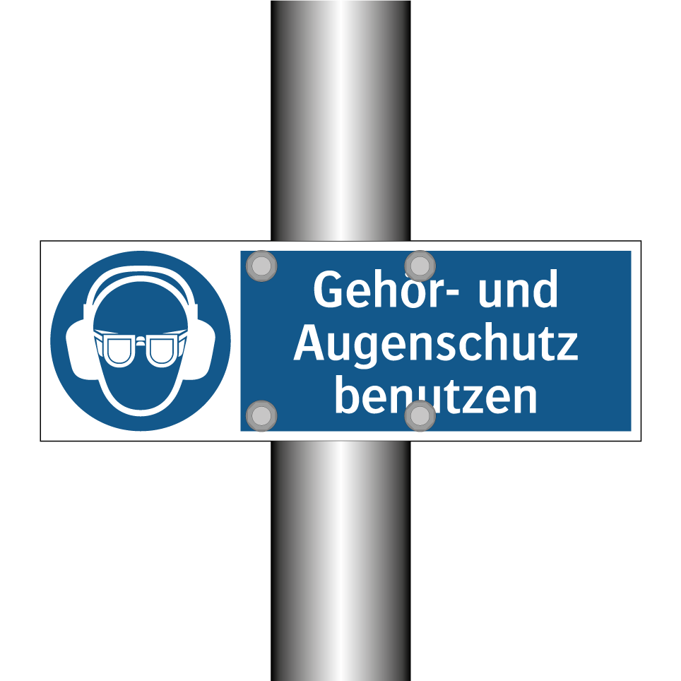 Gehör- und Augenschutz benutzen