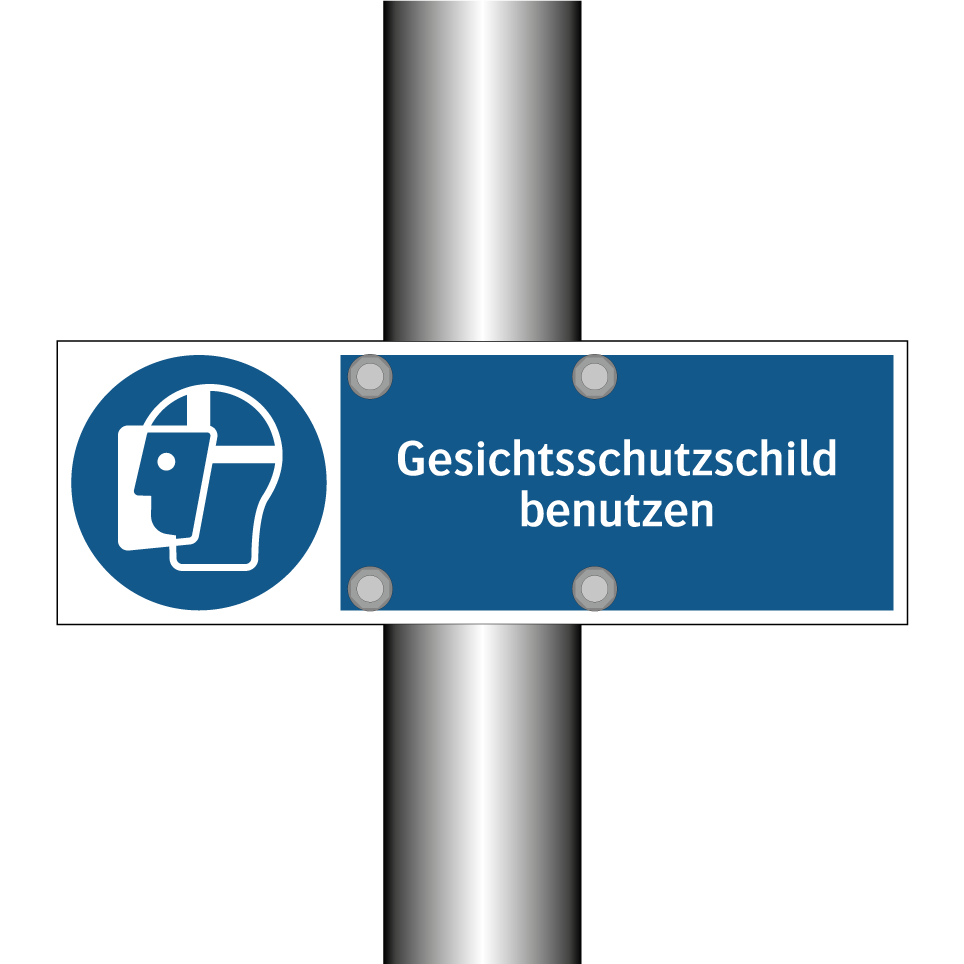 Gesichtsschutzschild benutzen