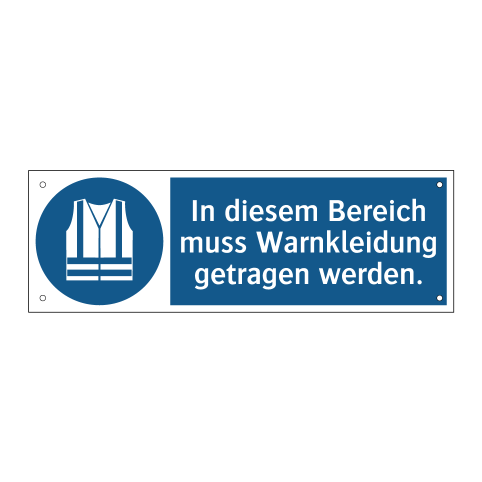 In diesem Bereich muss Warnkleidung getragen werden.