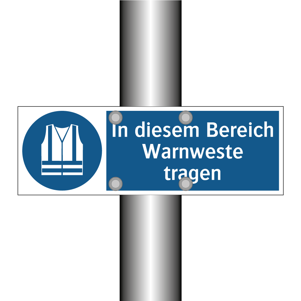In diesem Bereich Warnweste tragen
