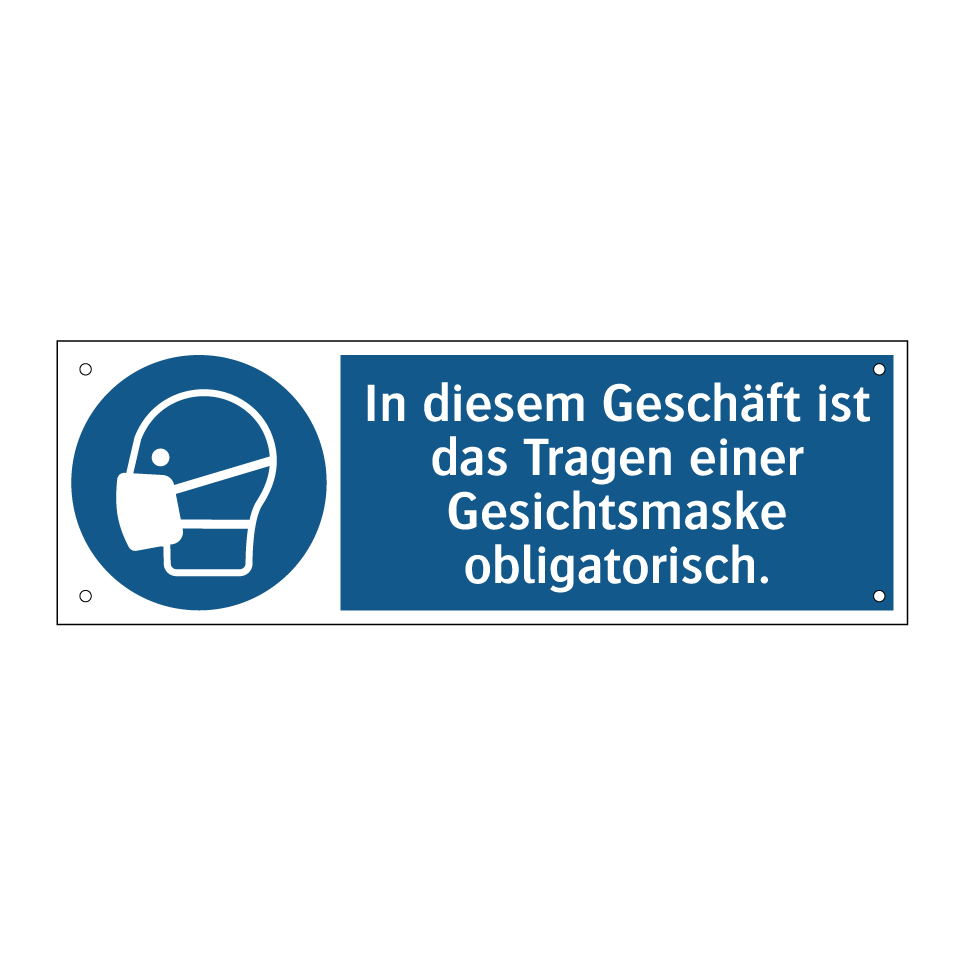 In diesem Geschäft ist das Tragen einer Gesichtsmaske obligatorisch.
