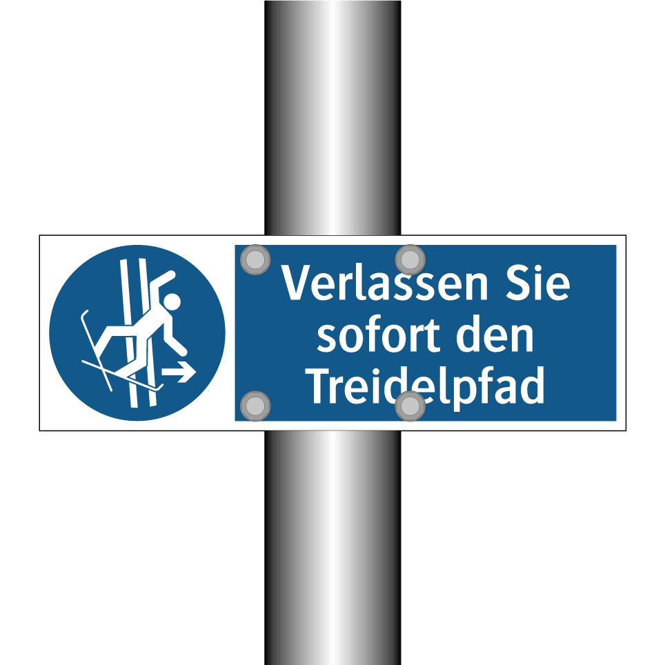 Verlassen Sie sofort den Treidelpfad