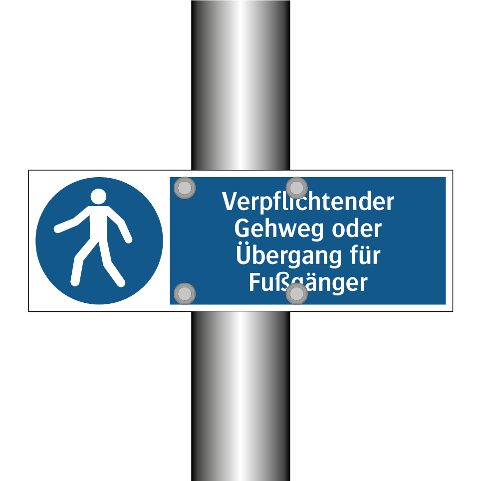 Verpflichtender Gehweg oder Übergang für Fußgänger