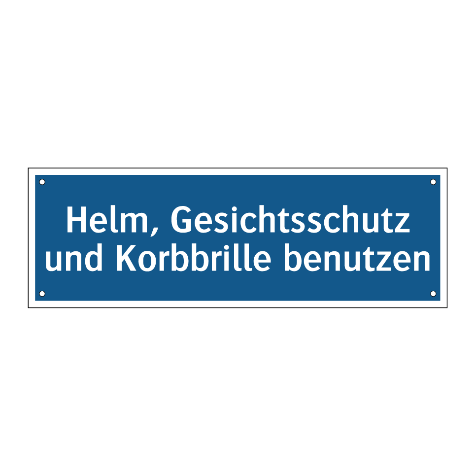 Helm, Gesichtsschutz und Korbbrille benutzen