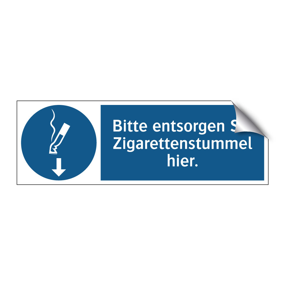 Bitte entsorgen Sie Zigarettenstummel hier.