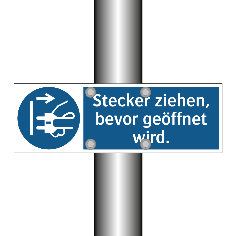 Stecker ziehen, bevor geöffnet wird.