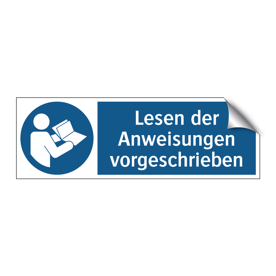 Lesen der Anweisungen vorgeschrieben