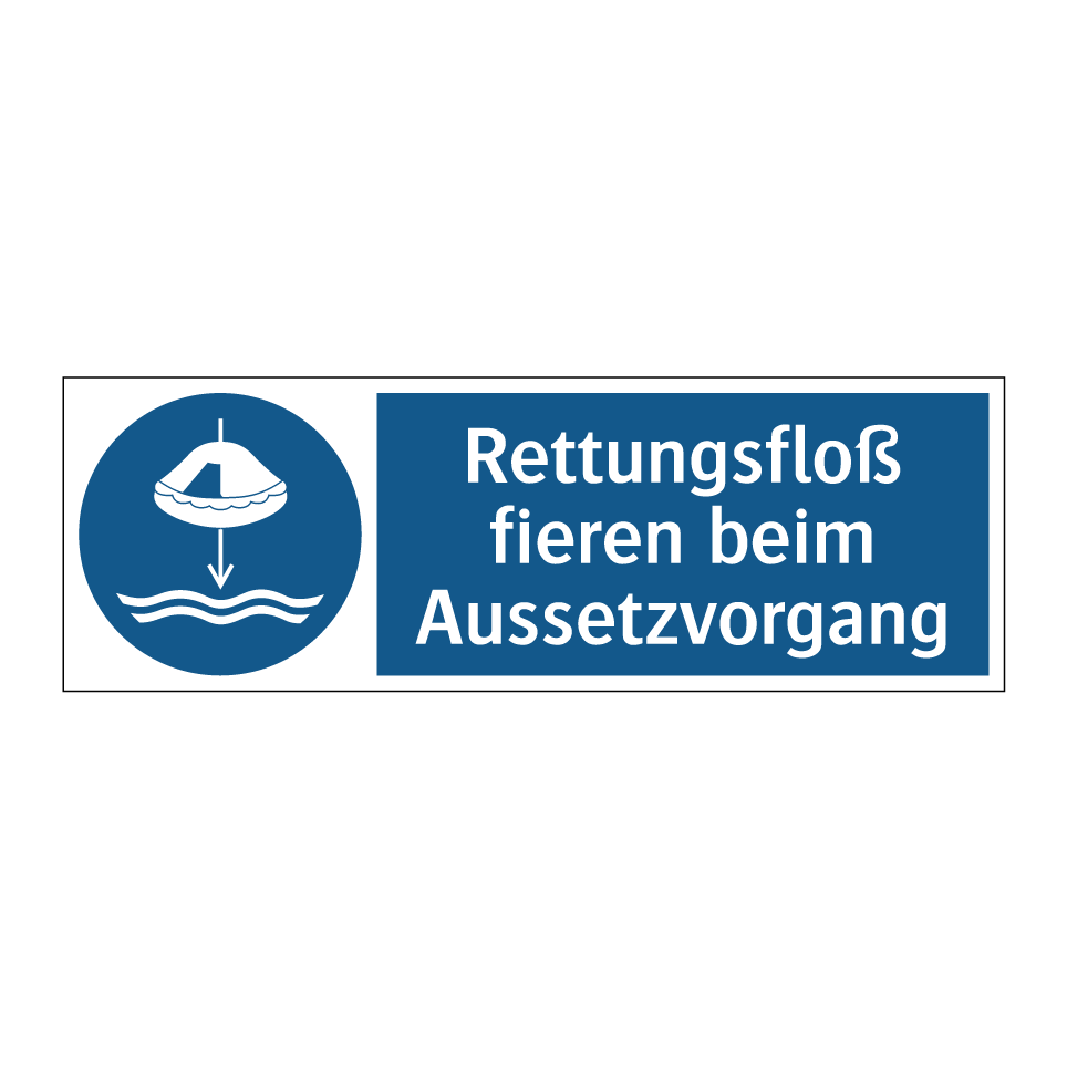 Rettungsfloß fieren beim Aussetzvorgang