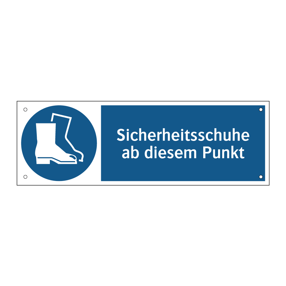 Sicherheitsschuhe ab diesem Punkt