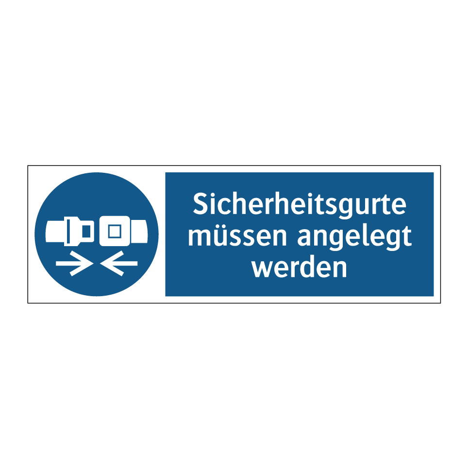 Sicherheitsgurte müssen angelegt werden