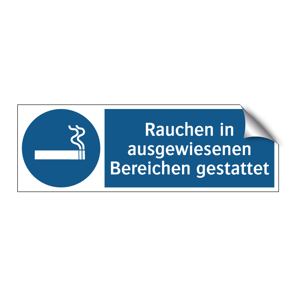 Rauchen in ausgewiesenen Bereichen gestattet