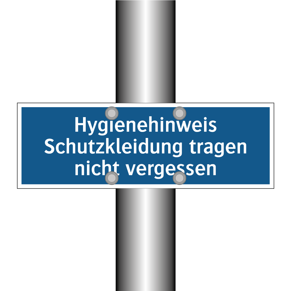 Hygienehinweis Schutzkleidung tragen nicht vergessen