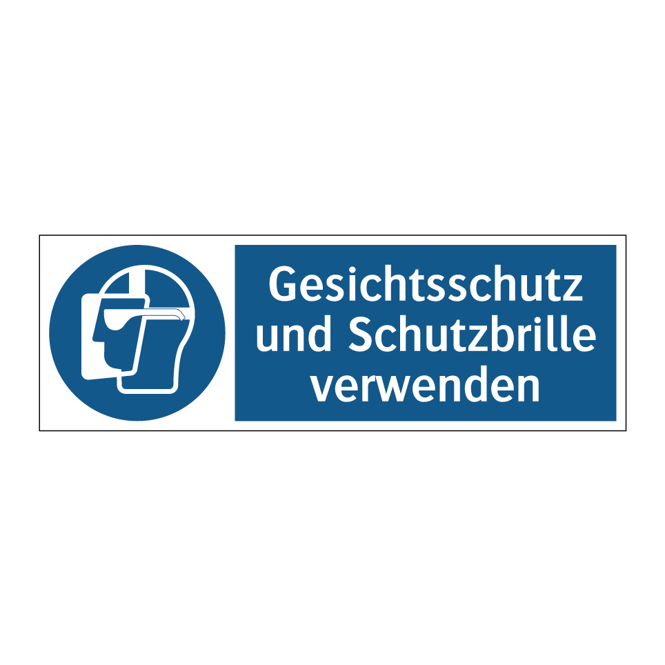 Gesichtsschutz und Schutzbrille verwenden