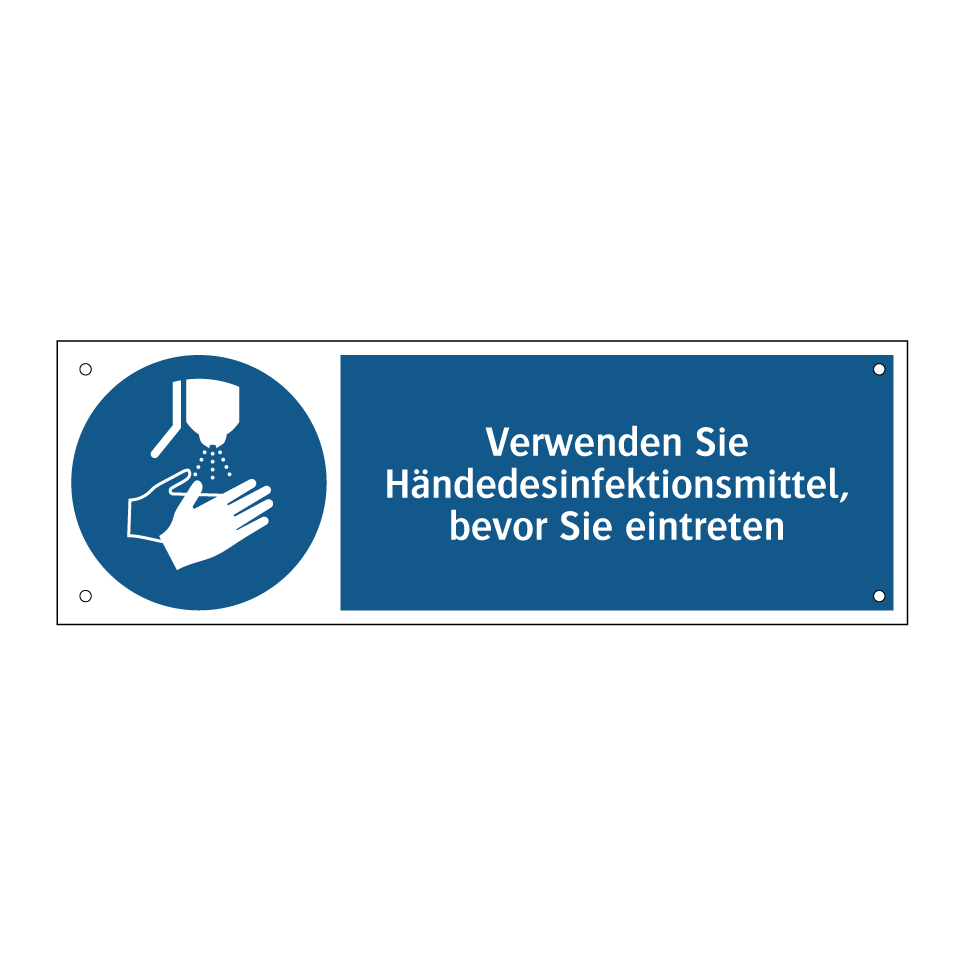 Verwenden Sie Händedesinfektionsmittel, bevor Sie eintreten