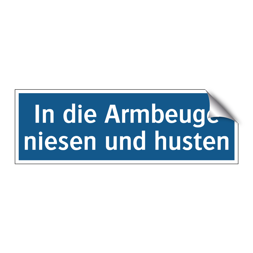 In die Armbeuge niesen und husten