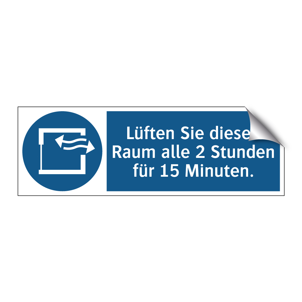 Lüften Sie diesen Raum alle 2 Stunden für 15 Minuten.