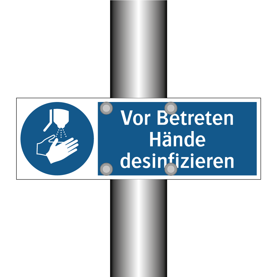 Vor Betreten Hände desinfizieren