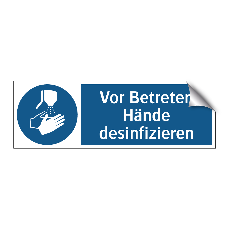 Vor Betreten Hände desinfizieren