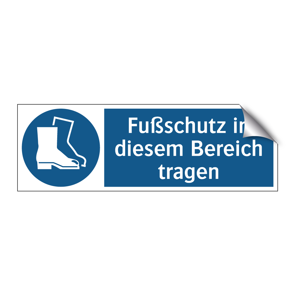 Fußschutz in diesem Bereich tragen
