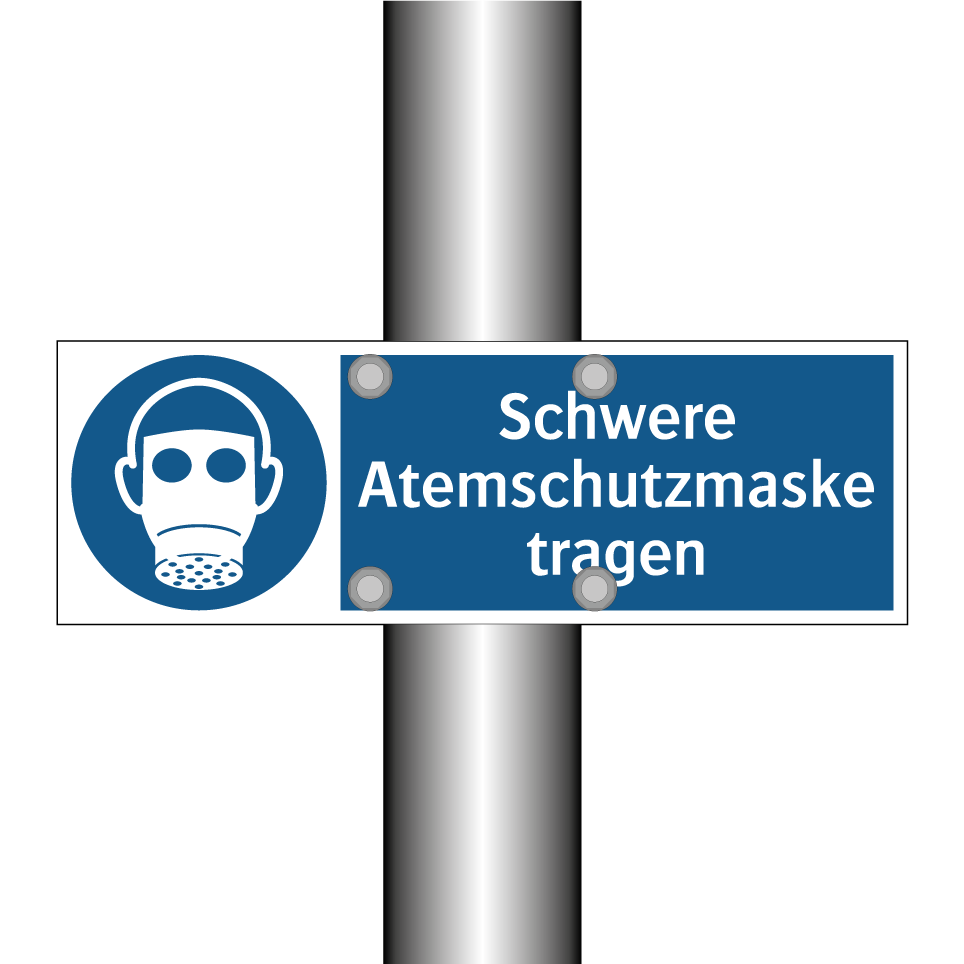 Schwere Atemschutzmaske tragen