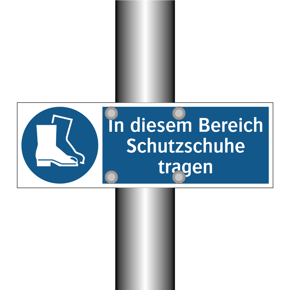 In diesem Bereich Schutzschuhe tragen