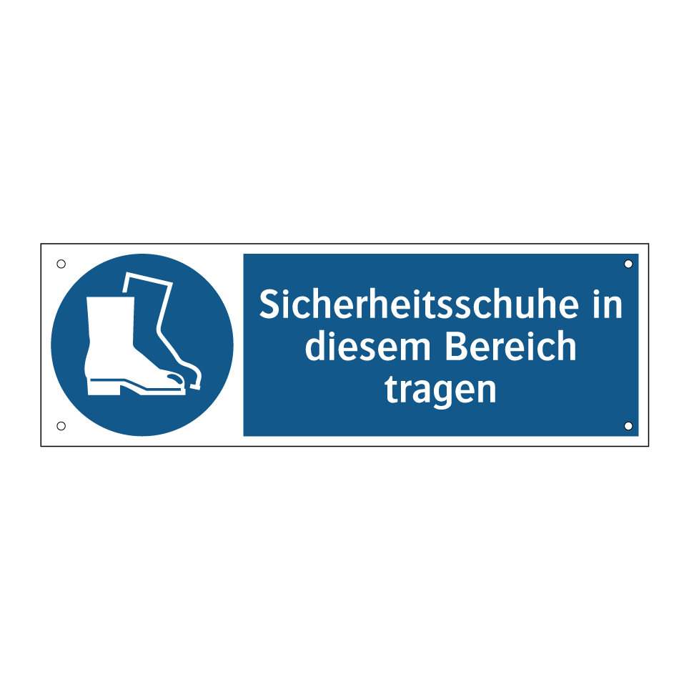 Sicherheitsschuhe in diesem Bereich tragen