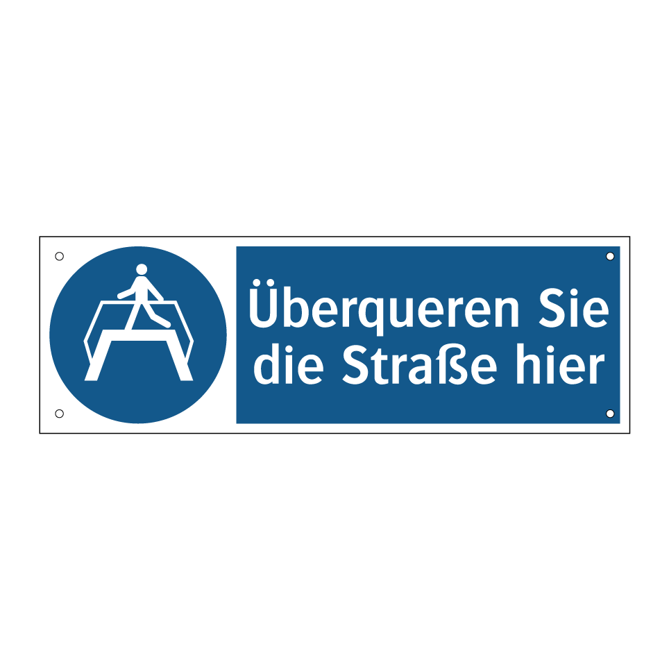 Überqueren Sie die Straße hier