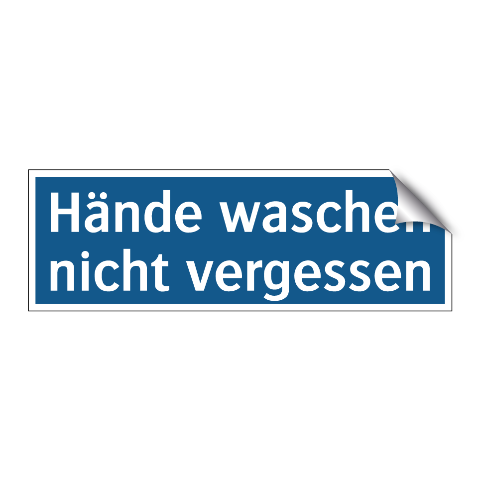Hände waschen nicht vergessen
