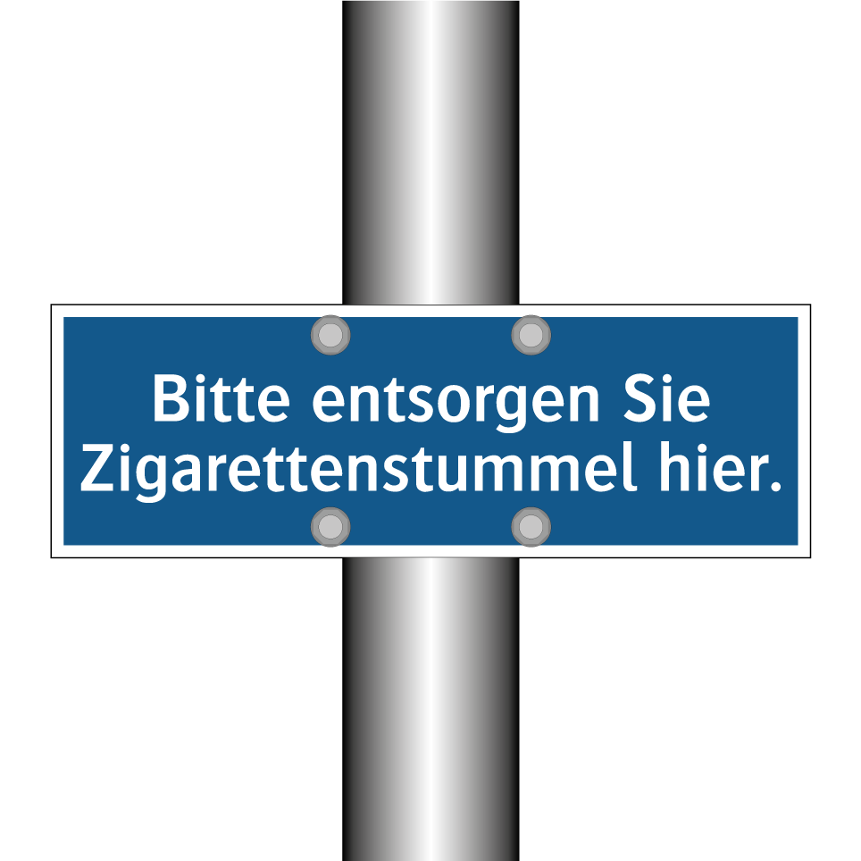 Bitte entsorgen Sie Zigarettenstummel hier.