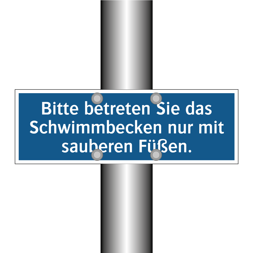 Bitte betreten Sie das Schwimmbecken nur mit sauberen Füßen.