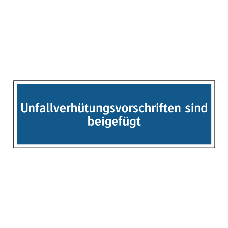 Unfallverhütungsvorschriften sind beigefügt