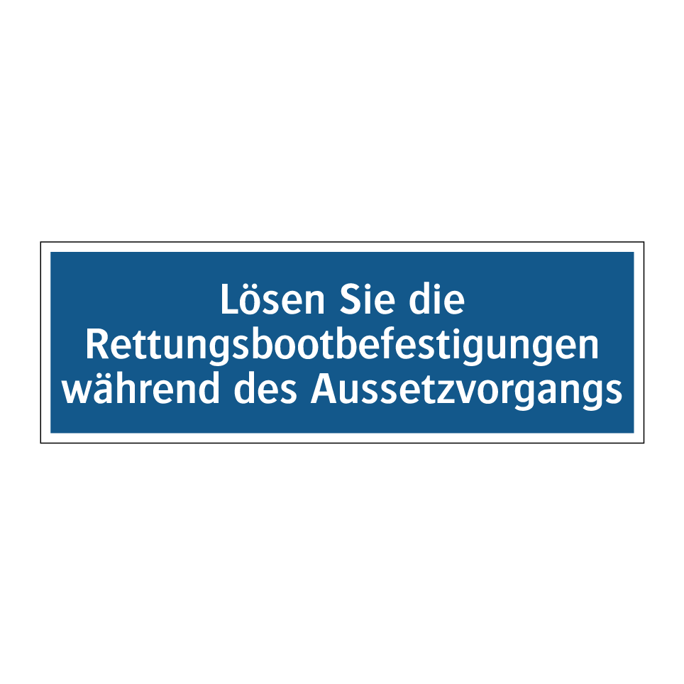 Lösen Sie die Rettungsbootbefestigungen während des Aussetzvorgangs