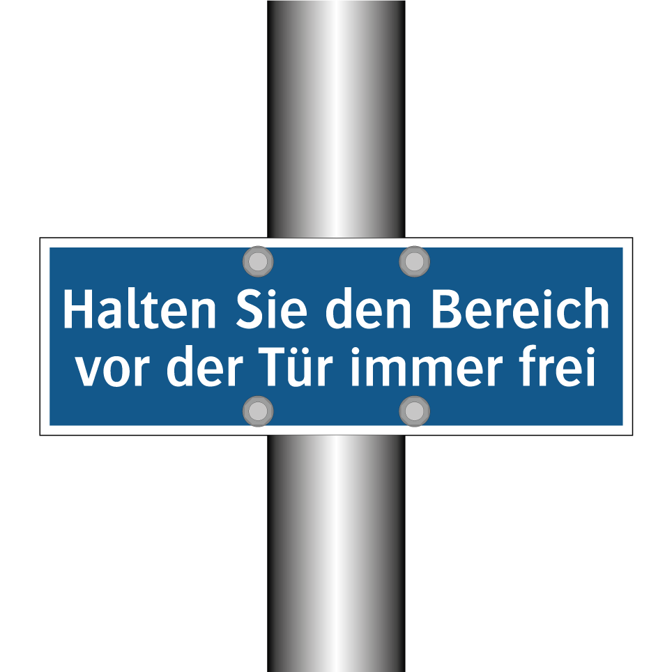 Halten Sie den Bereich vor der Tür immer frei